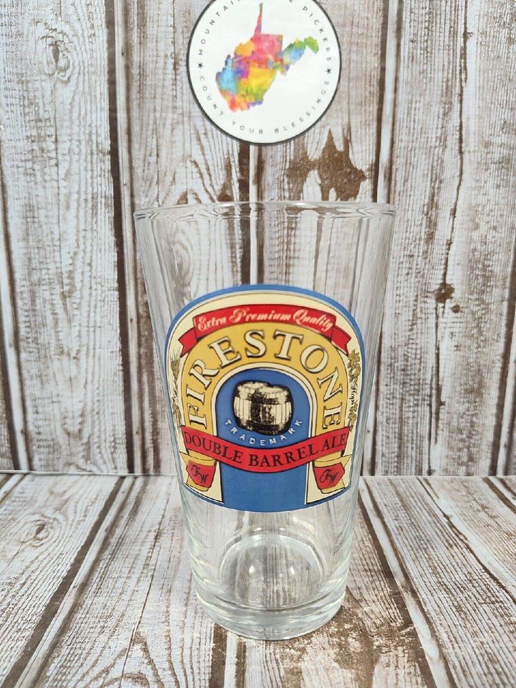 Firestone double barrel ale extra premium quality malt beer glass trademark FW